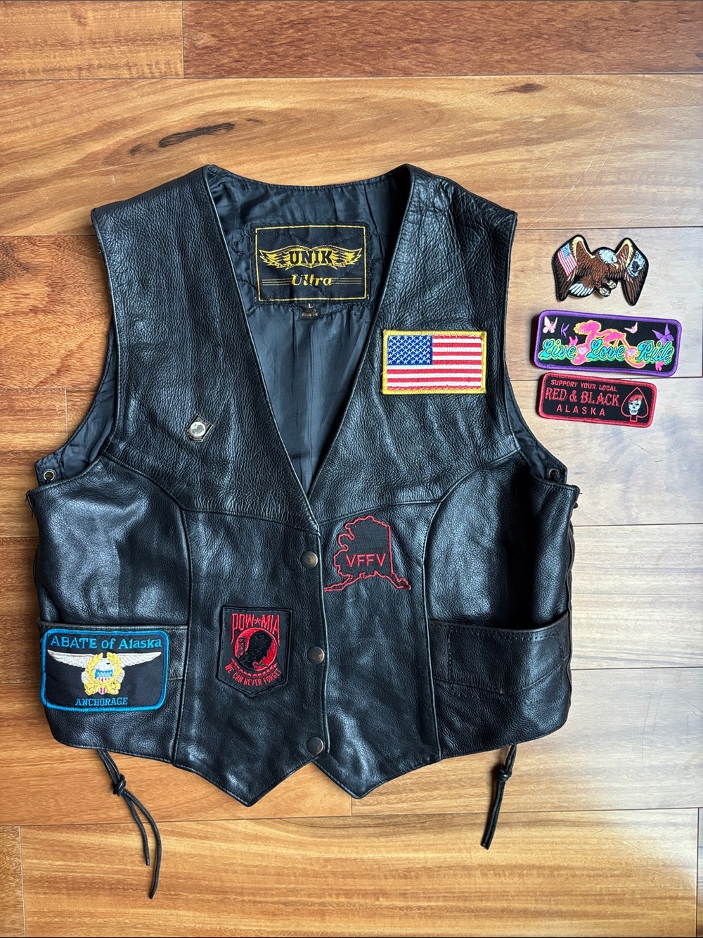 Leather biker vest